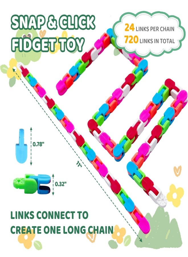 KOSIDEN 30pcs Party Favors,Wacky Tracks Fidget Toys Snap Click Toys, Bulk Toys for School Fidgets for Classroom Prize, Goodie Bag Stocking Stuffers, Birthday Christmas Students Gifts for Kids - Image 3